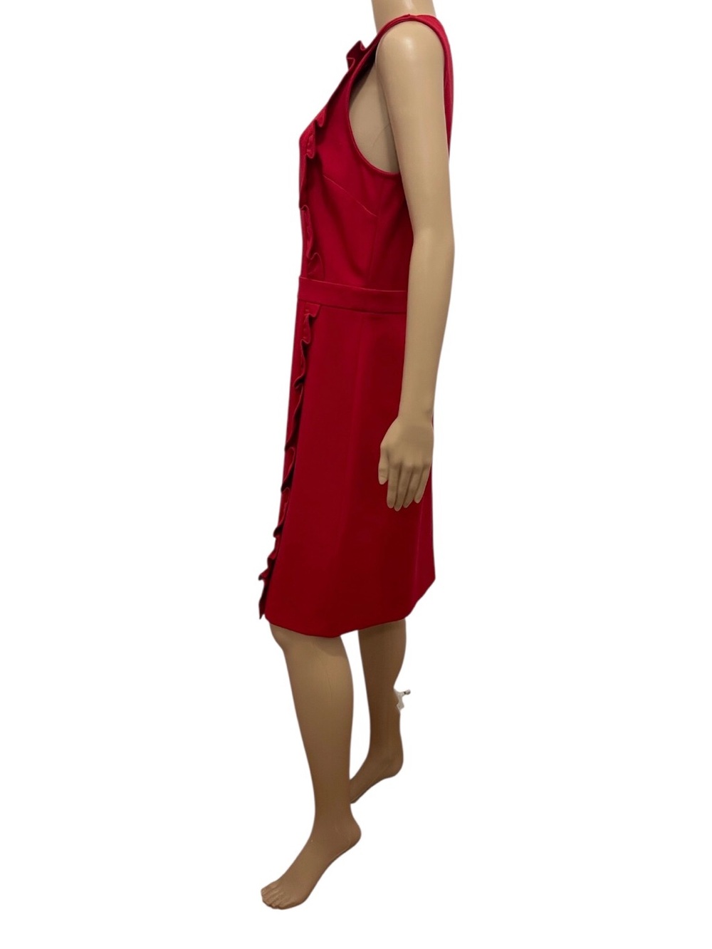 Brooks Brothers Red Sleeveless Ruffle Trim Dress, M. - Picture 5 of 9